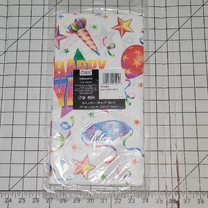 Happy New Year, Paper Table Cover 57390 by‎ Trend Setters  NIP 54" x 96"
